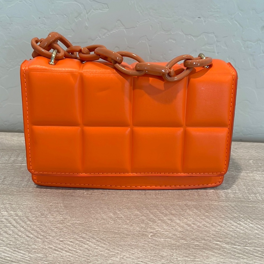 Small orange handbag